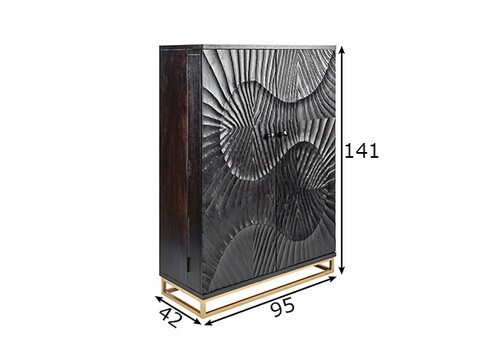 Baarikapp SCORPION must, 95x42xH141 cm