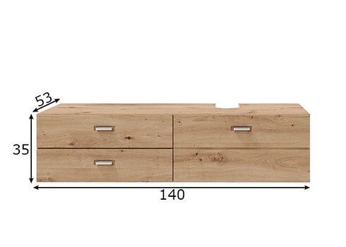 Valamukapp GEO tamm, 140x53xH35 cm