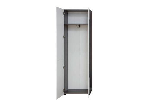 Esikukapp LINE valge läige / tumehall, 60x35xH191 cm