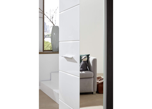 Esikukapp LINE valge läige / tumehall, 60x35xH191 cm