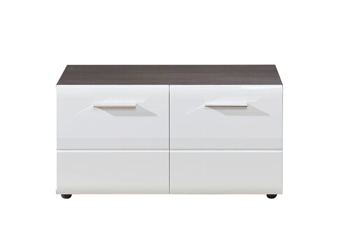 Kapp-pink LINE valge läige / tumehall, 80x35xH41 cm