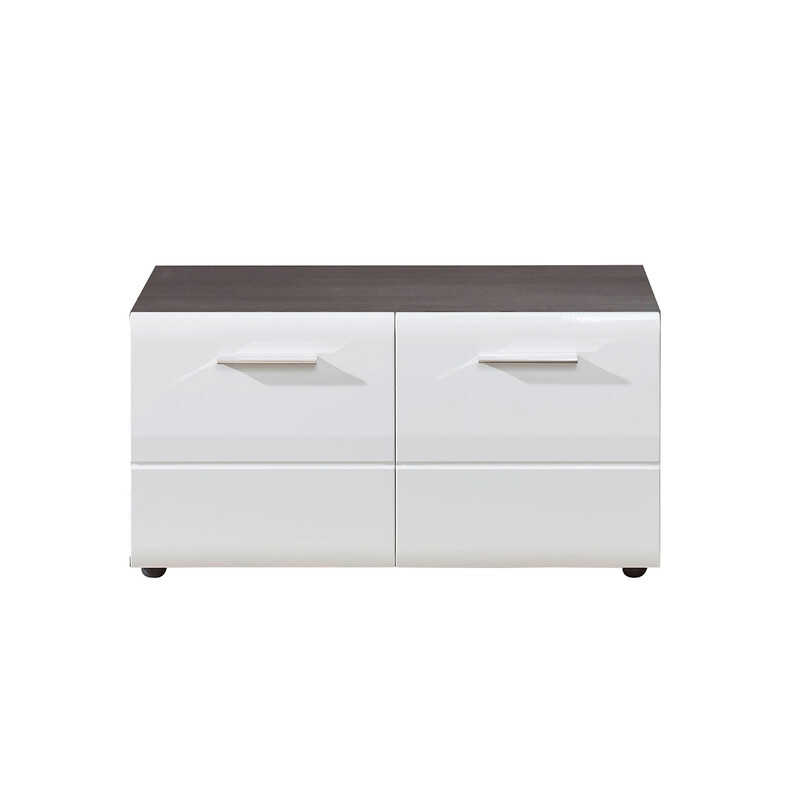 Kapp-pink LINE valge läige / tumehall, 80x35xH41 cm