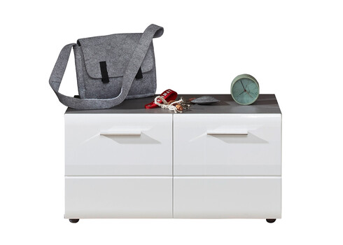 Kapp-pink LINE valge läige / tumehall, 80x35xH41 cm