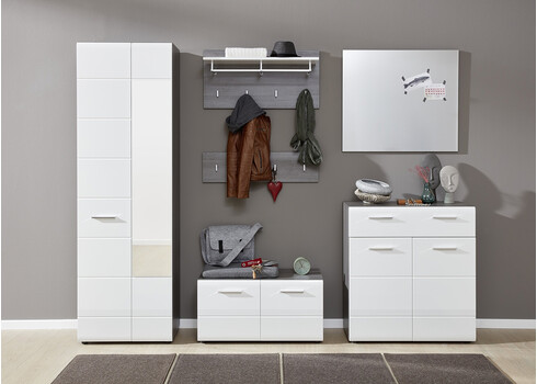 Kapp-pink LINE valge läige / tumehall, 80x35xH41 cm