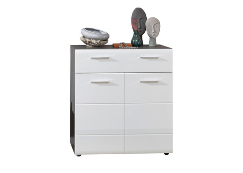 Jalatsikapp LINE valge läige / tumehall, 80x35xH87 cm