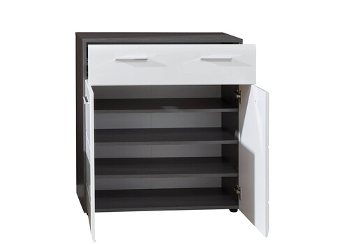 Jalatsikapp LINE valge läige / tumehall, 80x35xH87 cm