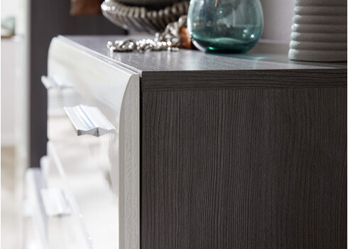 Jalatsikapp LINE valge läige / tumehall, 80x35xH87 cm