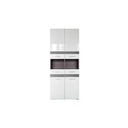 Vannitoakapp SET-ONE valge läige / tumehall, 73x31xH182 cm