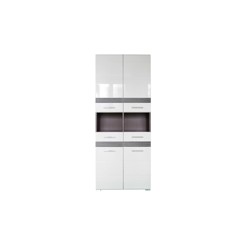 Vannitoakapp SET-ONE valge läige / tumehall, 73x31xH182 cm