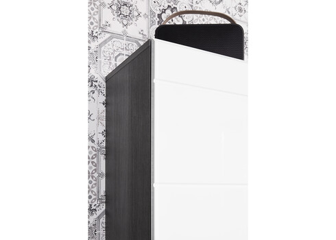 Vannitoakapp SET-ONE valge läige / tumehall, 73x31xH182 cm