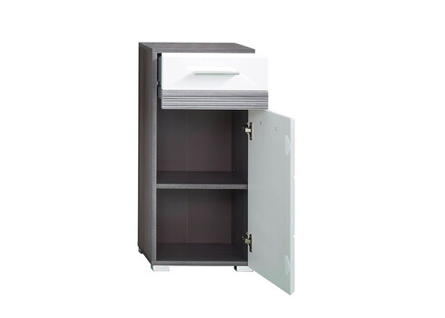 Vannitoakapp SET-ONE valge läige / tumehall, 37x31xH81 cm