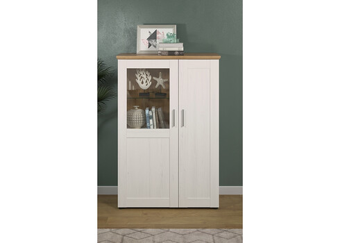 Vitriinkapp SHADE valge mänd / tamm, 95x38xH140 cm