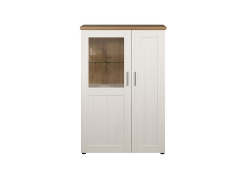 Vitriinkapp SHADE valge mänd / tamm, 95x38xH140 cm