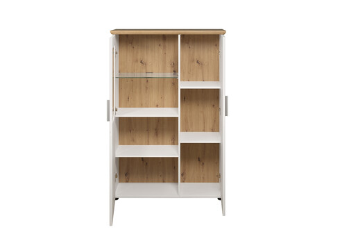 Vitriinkapp SHADE valge mänd / tamm, 95x38xH140 cm