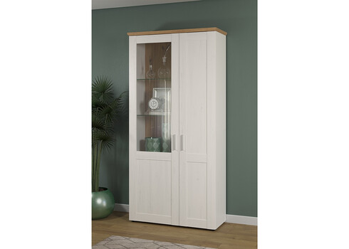 Vitriinkapp SHADE valge mänd / tamm, 95x38xH194 cm