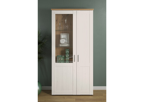 Vitriinkapp SHADE valge mänd / tamm, 95x38xH194 cm