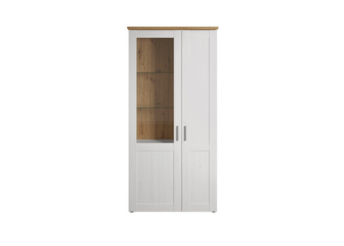 Vitriinkapp SHADE valge mänd / tamm, 95x38xH194 cm