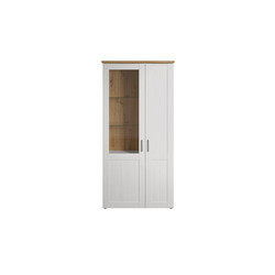 Vitriinkapp SHADE valge mänd / tamm, 95x38xH194 cm