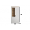 Vitriinkapp SHADE valge mänd / tamm, 95x38xH194 cm