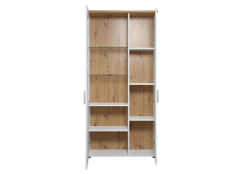 Vitriinkapp SHADE valge mänd / tamm, 95x38xH194 cm