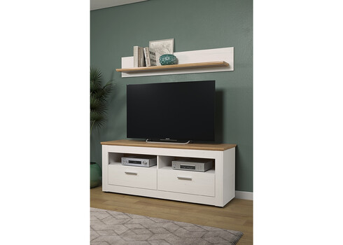 Tv-alus SHADE valge mänd / tamm, 148x45xH59 cm