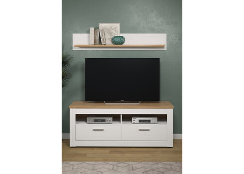 Tv-alus SHADE valge mänd / tamm, 148x45xH59 cm