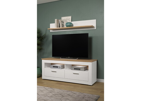 Seinariiul SHADE valge mänd / tamm, 146x21xH25 cm