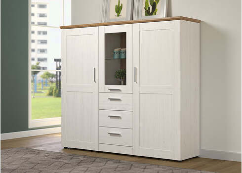 Kapp SHADE valge mänd / tamm, 159x41xH140 cm