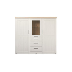 Kapp SHADE valge mänd / tamm, 159x41xH140 cm