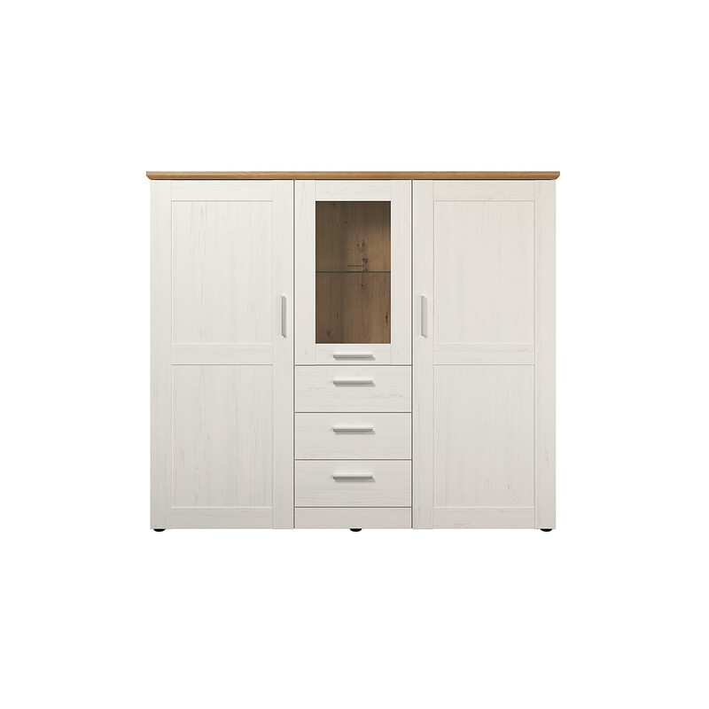 Kapp SHADE valge mänd / tamm, 159x41xH140 cm