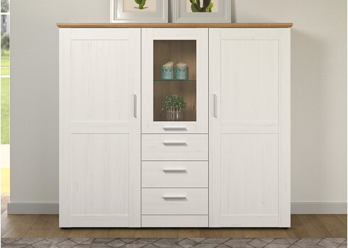 Kapp SHADE valge mänd / tamm, 159x41xH140 cm