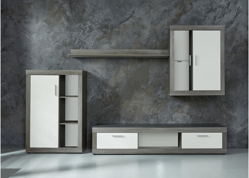 Elutoamööbli komplekt JAZZ, valge / hõbedane