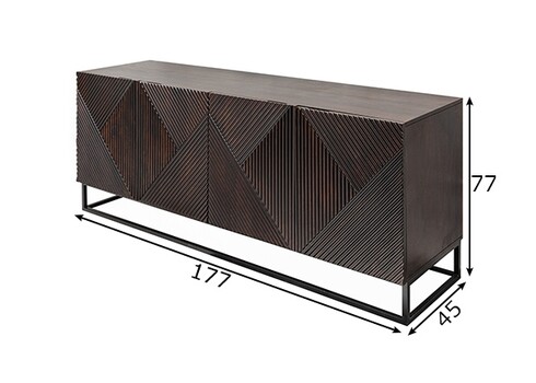 Kummut CREATIVO tumepruun, 177x45xH77 cm