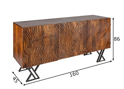 Kummut FLUID tumepruun, 160x45xH86 cm