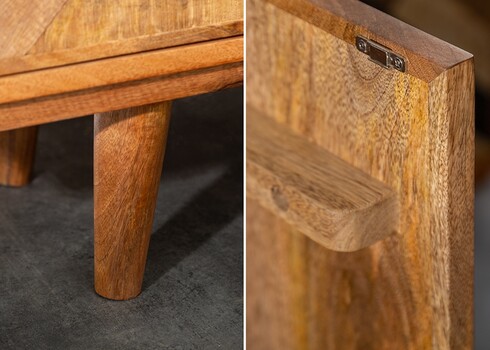 Kummut LONG ISLAND mango / must, 160x39xH75 cm