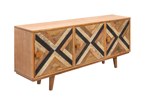 Kummut LONG ISLAND mango / must, 160x39xH75 cm