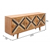 Kummut LONG ISLAND mango / must, 160x39xH75 cm