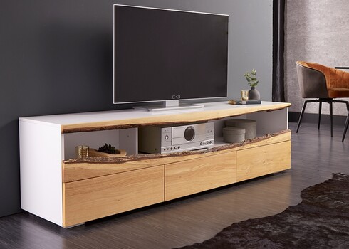 Tv-alus WILD OAK tamm / mattvalge, 180x42xH49 cm