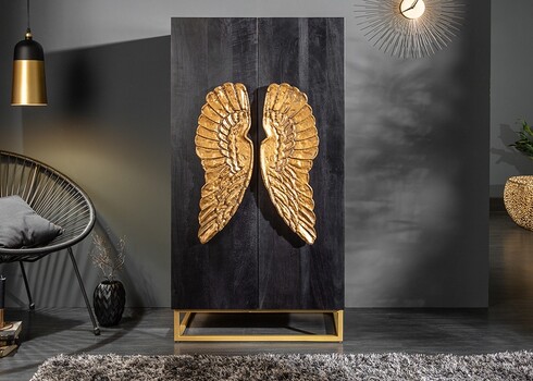 Kapp ANGEL must / kuldne, 70x45xH140 cm