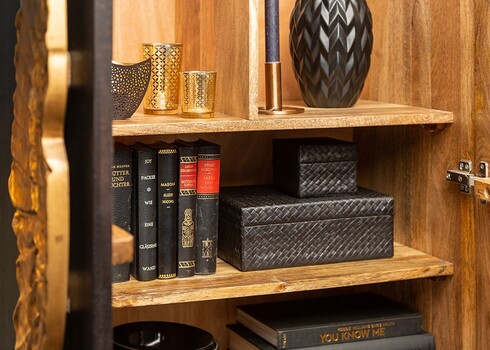 Kapp ANGEL must / kuldne, 70x45xH140 cm