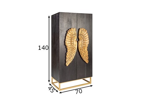 Kapp ANGEL must / kuldne, 70x45xH140 cm