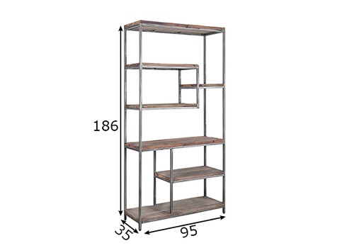 Riiul BARRACUDA pruun, 95x35xH186 cm