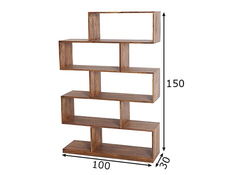 Riiul MAKASSAR XL sheesham, 100x30xH150 cm