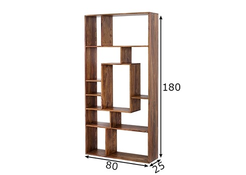 Riiul MAKASSAR II sheesham, 80x25xH180 cm