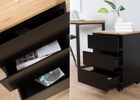 Sahtliboks BIG DEAL tamm / must, 46x40xH63 cm