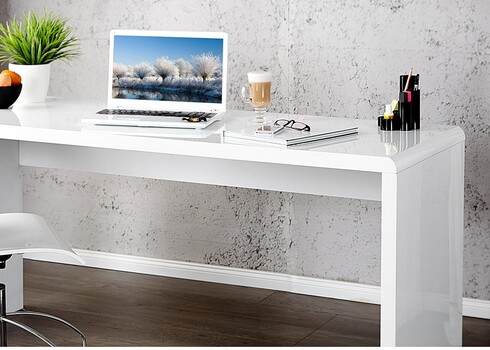 Kirjutuslaud FAST TRADE valge kõrgläige, 120x60xH75 cm