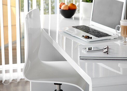 Kirjutuslaud FAST TRADE valge kõrgläige, 120x60xH75 cm