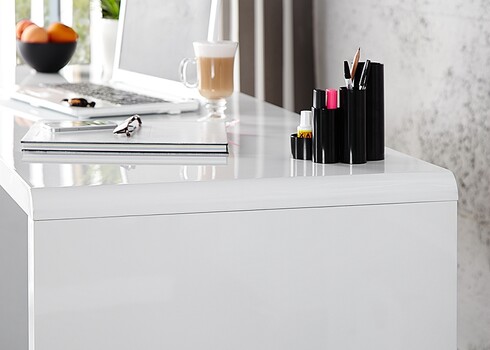 Kirjutuslaud FAST TRADE valge kõrgläige, 120x60xH75 cm