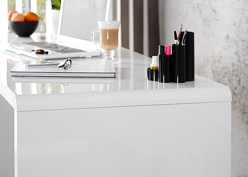 Kirjutuslaud FAST TRADE valge kõrgläige, 140x60xH75 cm