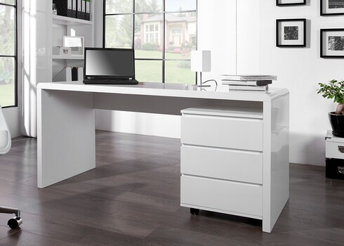 Kirjutuslaud FAST TRADE valge kõrgläige, 160x60xH75 cm